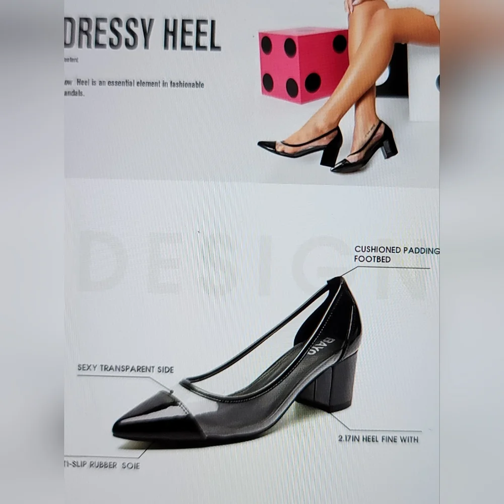 NIB WATER RESISTANT  CHUNKY LOW BLOCK CLEAR CLOSED TOE PUMP WEDDING EVEN… - Picture 4 of 10